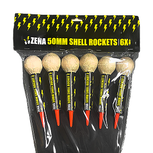 Zena 50mm Shell Rockets 6 stuks (14)